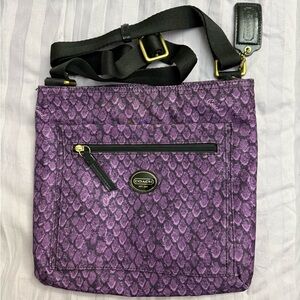 Coach Snake Skin Pattern Purple Crossbody NWOT